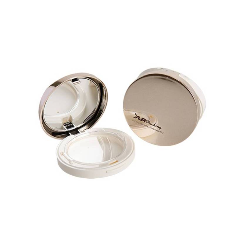 Mettalized GOLD compact powder case with mirror cosmetic packaging