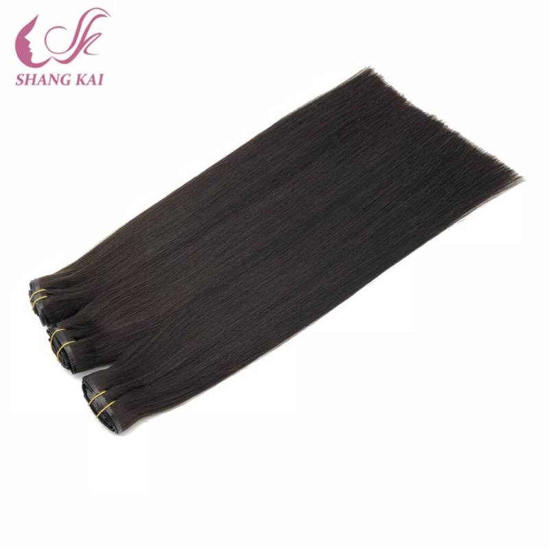 2019 New Products Double Drawn Invisible Silk Seam Clip In Hair Extension 