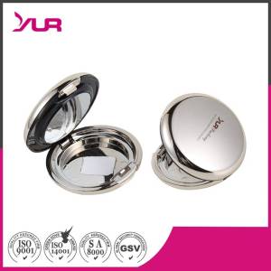 metallized ABS material cosmetic empty compact powder plastic case