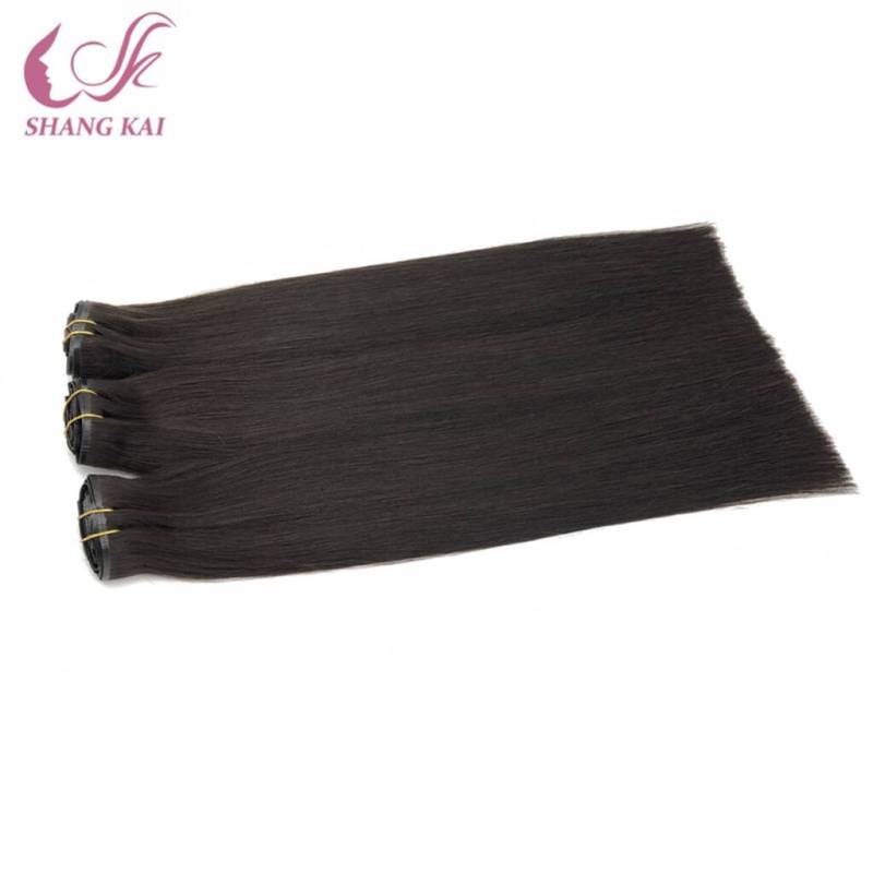 2019 New Products Double Drawn Invisible Silk Seam Clip In Hair Extension 