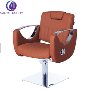 China factory orange portable hair salon chairs reclining make up chair rotary reclining barber chair 