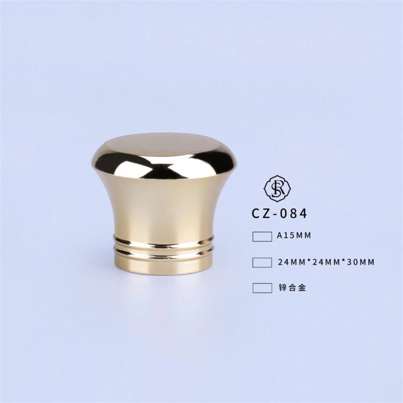 Cheap price sliver luxury perfume zamac caps with round strange shape