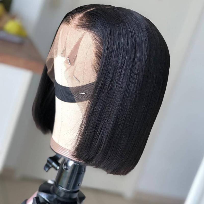 Vast 10-24 inches 13x4/13x6 Brazilian Short BoB HD Lace Wig Straight Remy Wigs Human Hair Full Lace Front Wigs for Black Women 