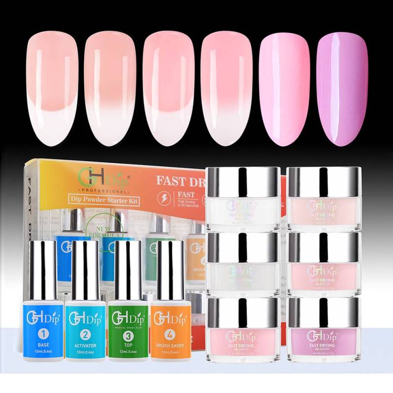 Color Acrylic nail Dipping Powder and Glue Starter Kit Wholesale Price 
