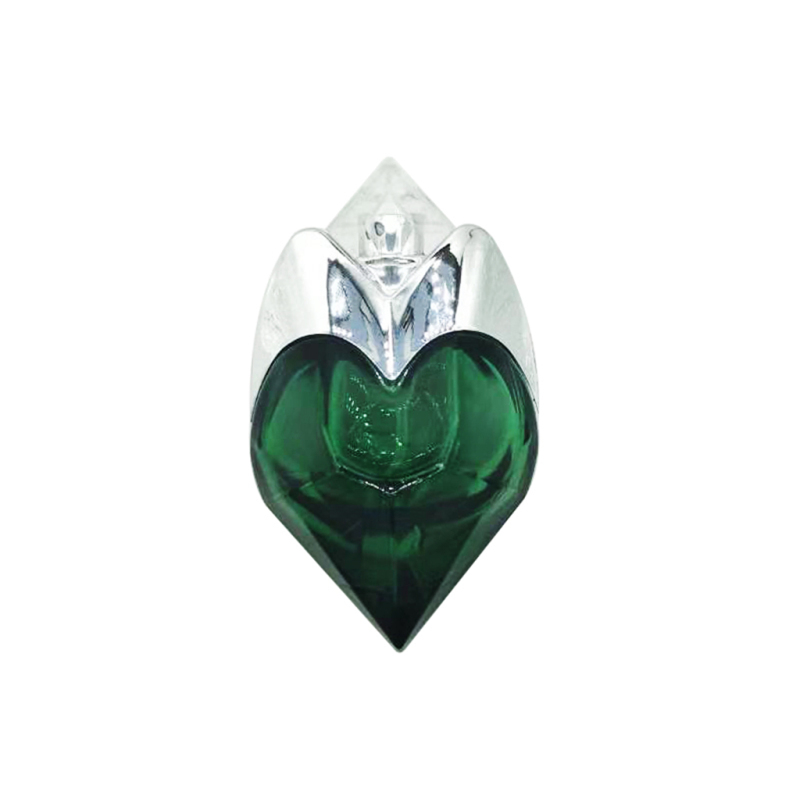 Heart-shaped emerald perfume glass bottle 30ml spray bottle 