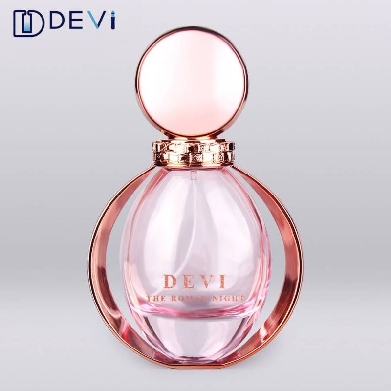 Devi 100ml customized design Pink Surface Glass Bottle for Perfume