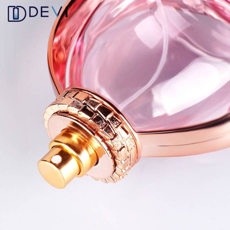 Devi 100ml customized design Pink Surface Glass Bottle for Perfume