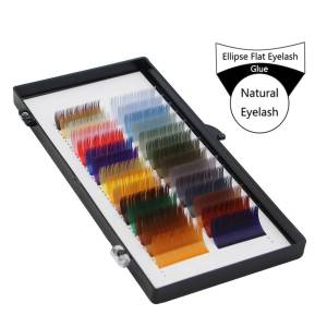 New Arrival More than 25 Colors Matte Colorful Ellipse Flat Lash Color Ellipse Flat Eyelash Extensions 