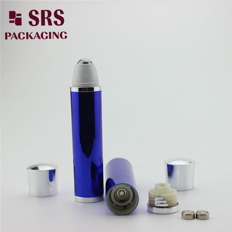 Big size plastic luxury hair serum empty vibrating roller ball bottle 30ml