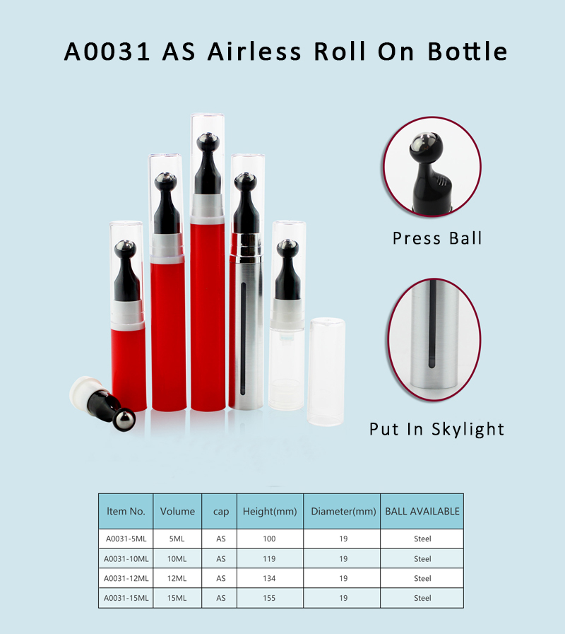 SRS 5ml 10ml 12ml 15ml plastic roll on bottle with steel ball