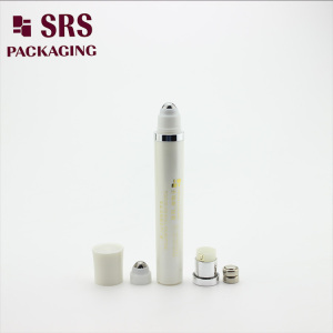 SRS luxury new design 10ml pearl white viberating roll on bottle for eye gel container