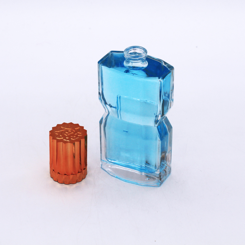 supplier design 50ml empty clear cosmetic packaging fancy glass perfume bottle with cap