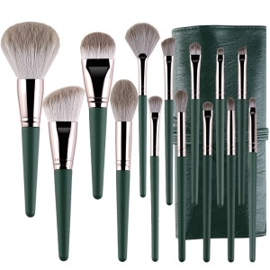 New Arrival Green Beauty Product Private Label 14pcs Cosmetics Makeup Brush Set LOW MOQ