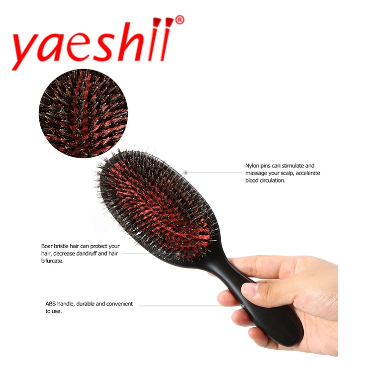 Yaeshii Boar Bristle Hair Brush Ceramic Hair Straightener Brush Heated Hair Brush 
