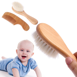 Factory Direct Sale Baby Hair Brush Newborn Brush Hair Baby Wooden Hair Brush Set