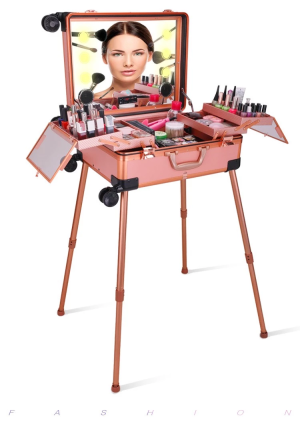 Yaeshii professional aluminum Beauty Box Vanity Toiletry Studio lighted rolling trolley makeup case with lights and mirror