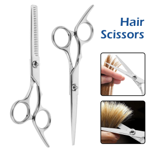 Yaeshii 2pc Professional Hair Cutting Thinning Scissors Salon Hairdressing Shears Regular Flat Teeth Barber Scissors