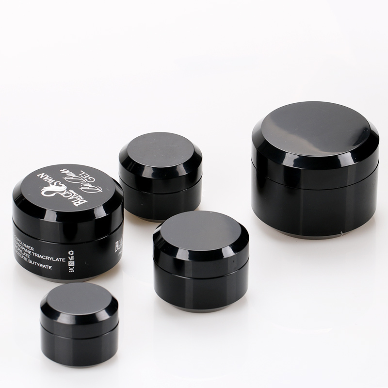 5ML 10ML 15ML 30ML 50ML black custom nail polish plastic jar plastic cosmetic nail polish jar