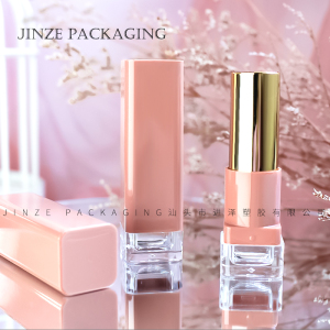 stock goods pink custom empty square lipstick tube case low moq packaging