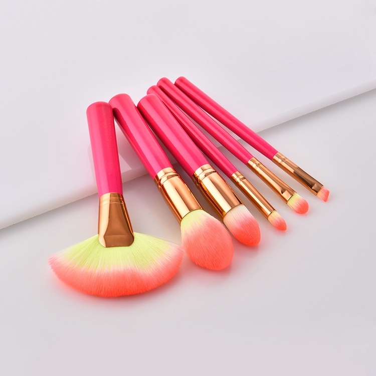 High quality 6pcs make up brush travel set makeup brushes red makeup brush set custom logo Brochas De Maquillaje