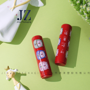 jinze stock goods wholesales round shape cute red lip balm container tube lipstick packaging
