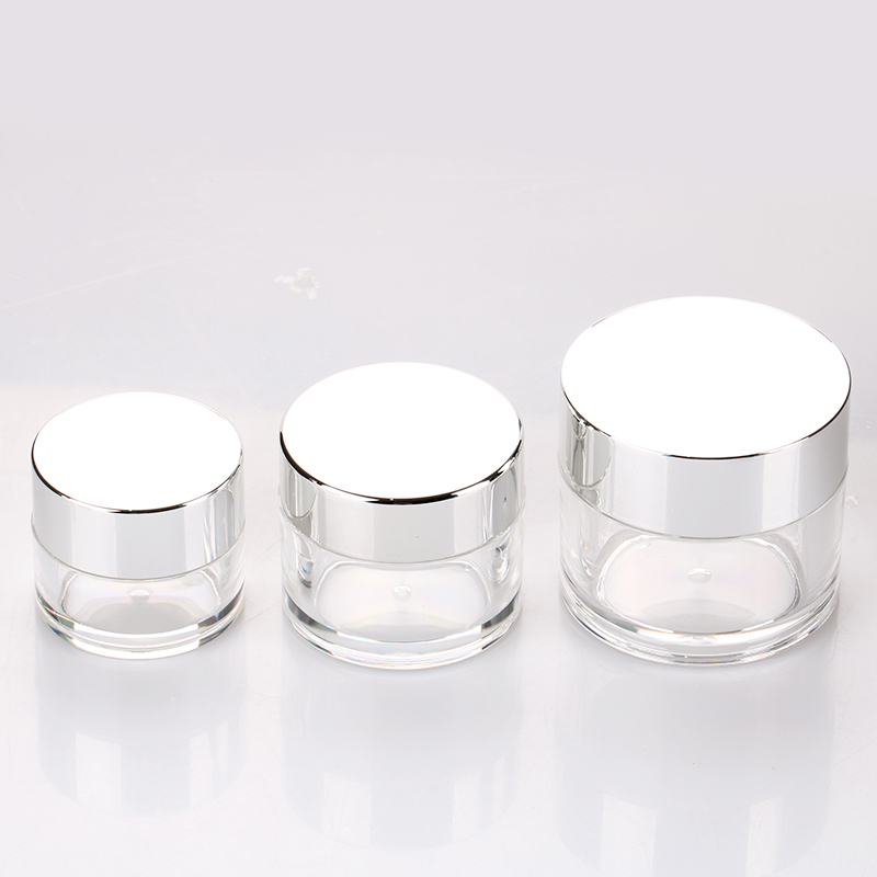 15g 30g 50g high quality silver thick wall acrylic cream jar empty powder nail polish glitter bottle