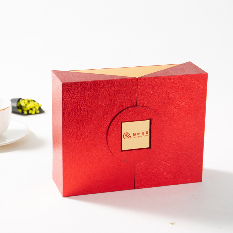 whose sales double open creative design Logo red Gift Boxes Packaging Rigid EVA insert Paper Gift Box for cosmetic set 
