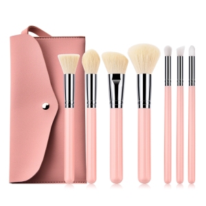 Free Sample Professional Best Quality Brush Make Up 7pcs Pink Private Label Makeup Brush Set Custom Logo With Bag/makeup sets