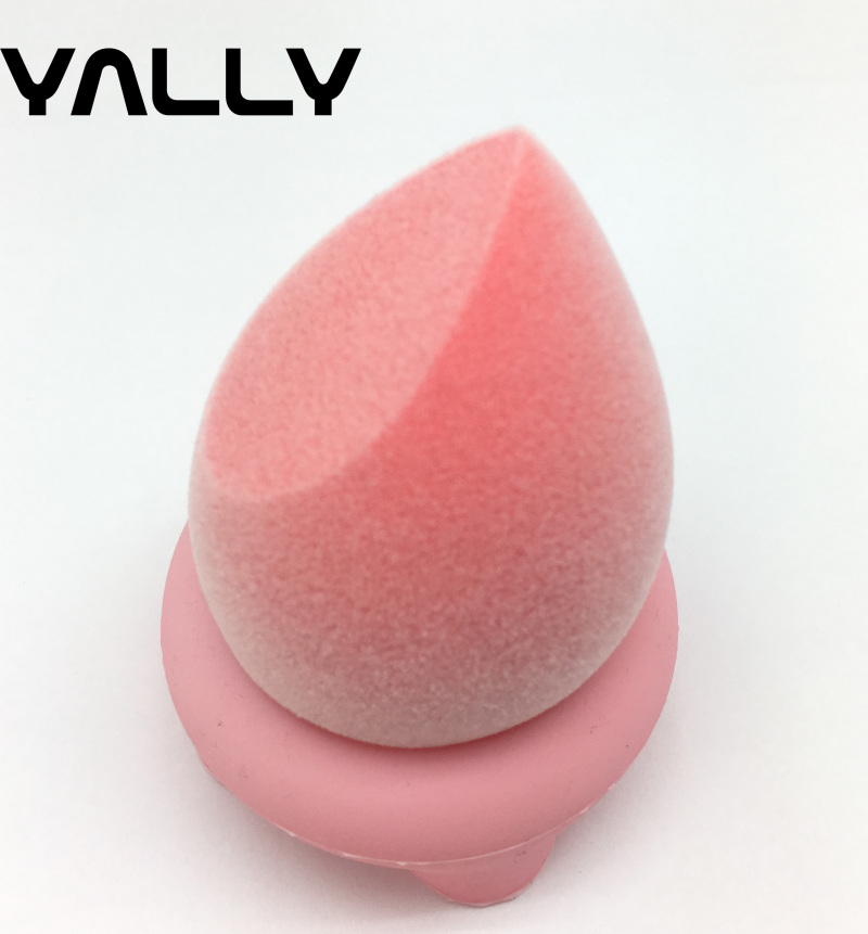 teardrop  beauy blender with velvet fur makeup puff for cosmetic powders and foundation