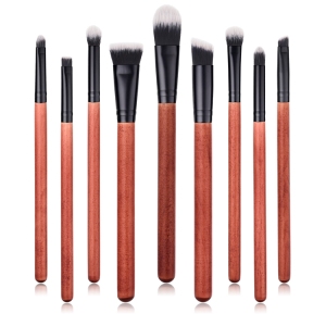 Free sample 9pcs red synthetic hair cosmetic make up brushes professional makeup brush set custom logo/makeup sets