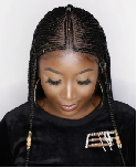 Fulani cornrow braid swiss lace front wigs high temperature resistant Japanese fiber with 4 colors available 
