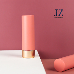 Jinze ready item matte pink orange with matte gold lip gloss tube lip balm container 