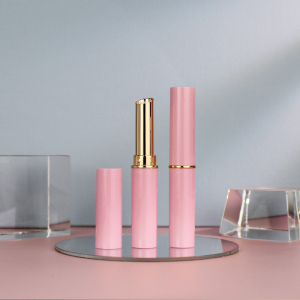 RTS ready to ship goods pink/ black thin mini custom empty lipstick lip balm packaging tube container