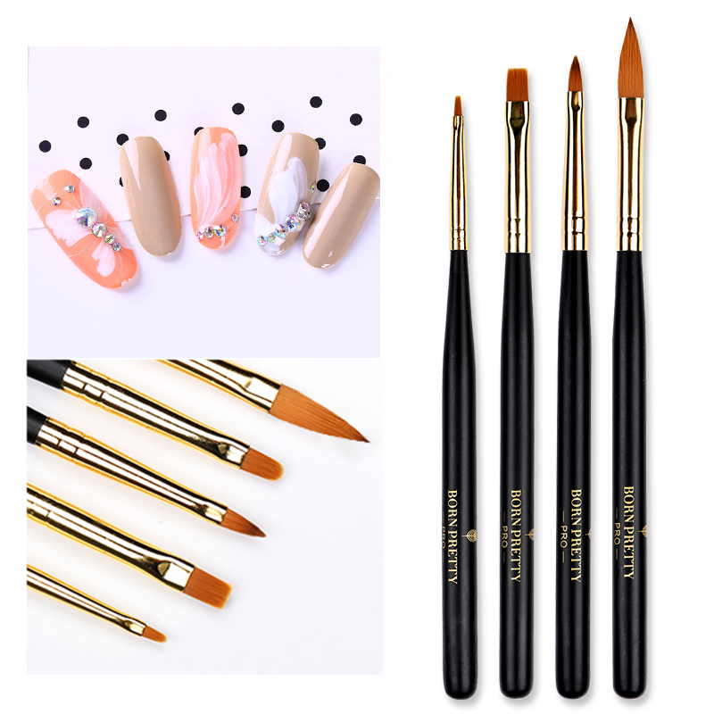 1Pc Nail Art UV Brushes Professional Painting Pen Mixed Shape French Nail Brush Nail Art Design
