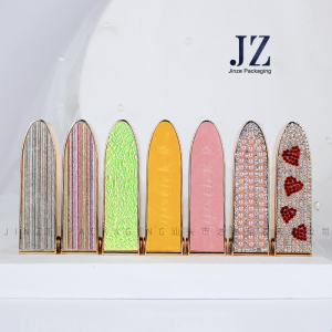 Jinze sail shape gold color sticker pearl/corduroy/paster empty lipstick tube with mirror 