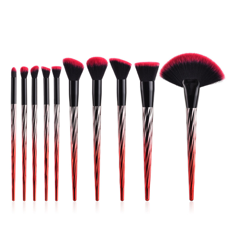 Professional Cosmetics Makeup Brushes 10pcs Synthetic Hair Colourful Powder Eyeshadow Private Label Makeup Brush Set Custom Logo