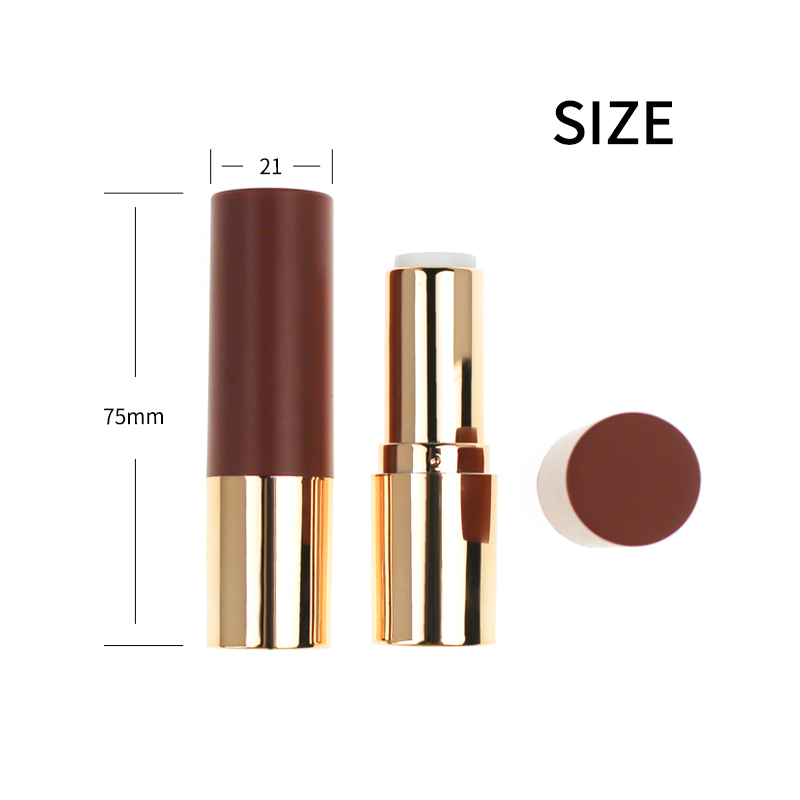 Jinze matte finish with gold inner round shape lip balm tube lipstick container 