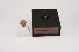 high-end wooden perfume box with metal lock
