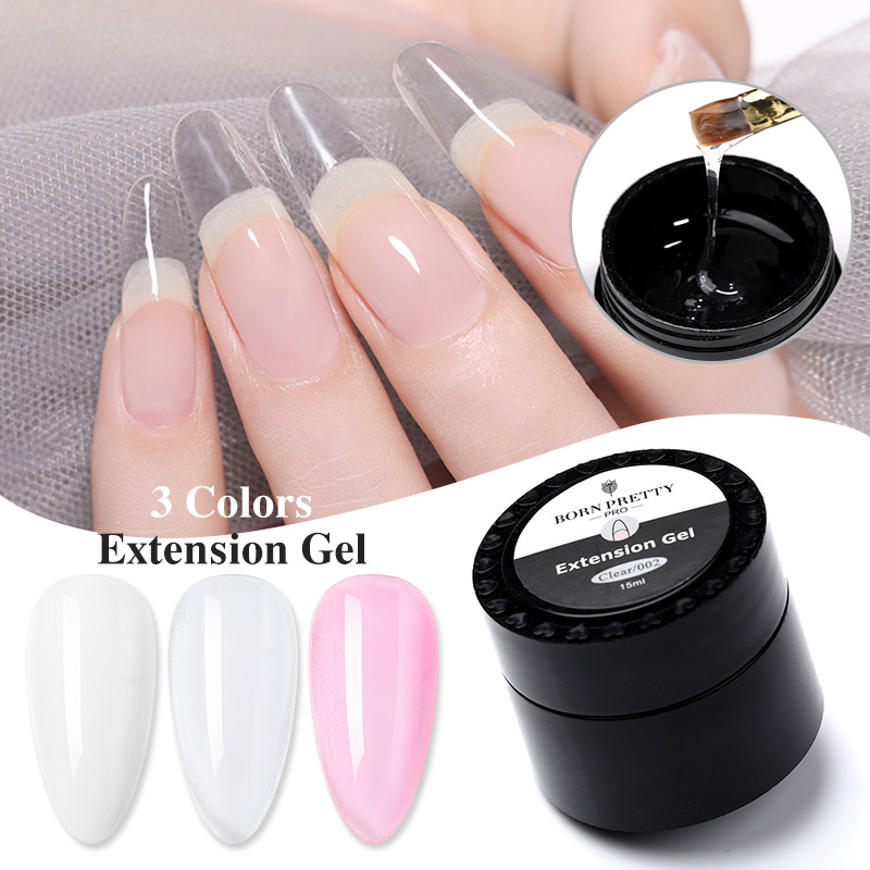 1Pc BORN PRETTY PRO 15ml Extension UV Gel   Nail Extended  Soak Off Pink Clear White Nail Art Tools