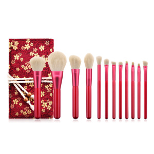 Wholesale Free Makeup Samples Costom Logo Make Up Tools Luxury Rose Red Professional Makeup Brush Set Private Label With Bag