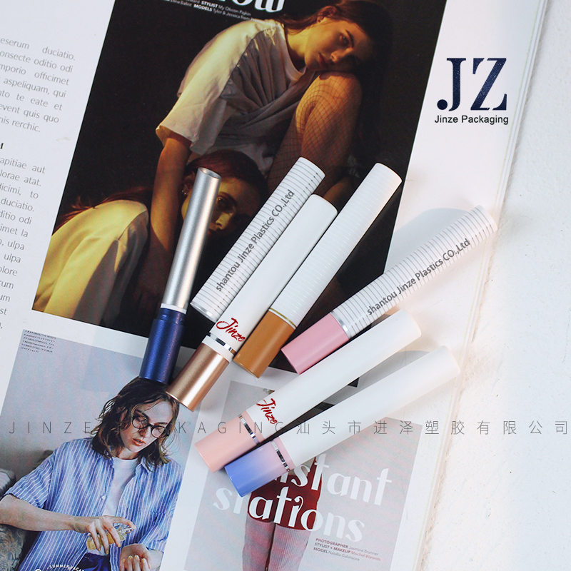 Jinze thin smoke shpe tube lipstick contianer set custom design 