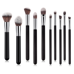 Aovea Black High quality Makeup Brushes Set 10pcs Natural wholesale Make up brushes Kit Powder foundation blush cosmetic tool