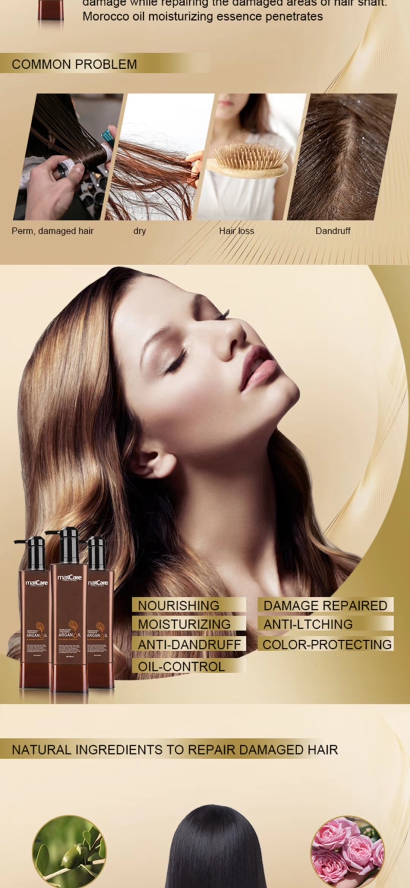 Soft and bright private label organic argon oil conditioner for brazilian hair shampoo