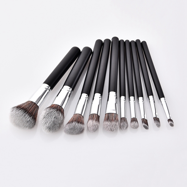 Aovea Black High quality Makeup Brushes Set 10pcs Natural wholesale Make up brushes Kit Powder foundation blush cosmetic tool