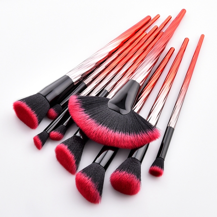 Professional Cosmetics Makeup Brushes 10pcs Synthetic Hair Colourful Powder Eyeshadow Private Label Makeup Brush Set Custom Logo