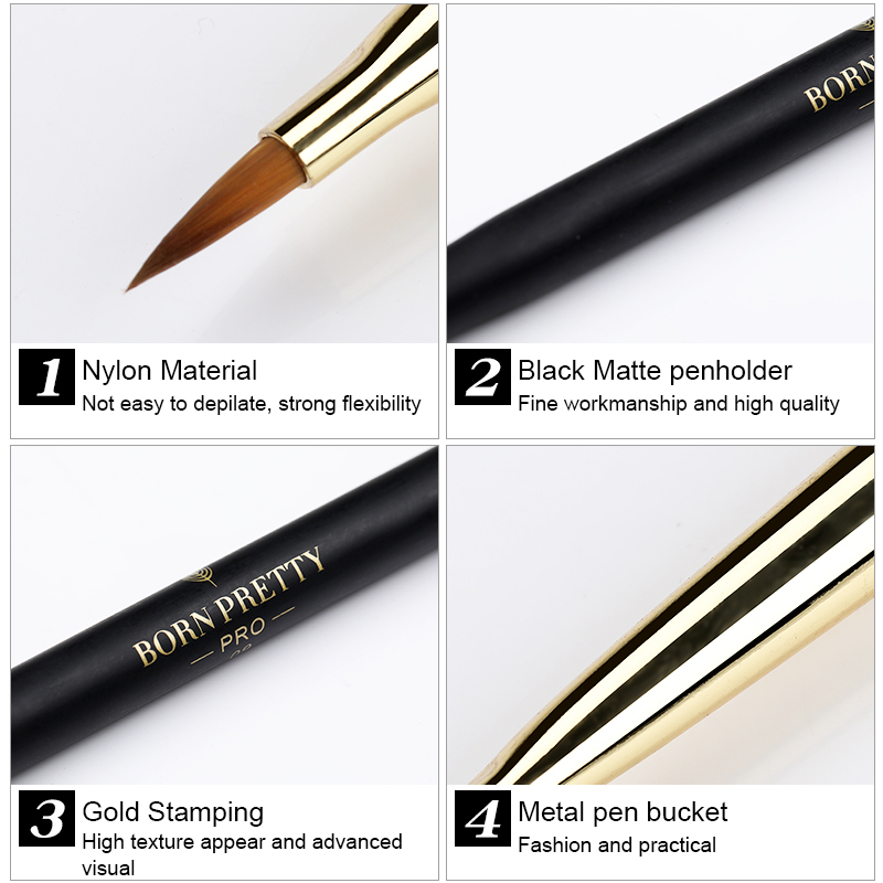 10 Pcs/Set Nail Art UV Brushes Professional Painting Pen Mixed Shape  Nail Brush Nail Art Tools