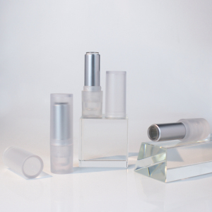 Jinze matte transparent matte silver inner lip balm tube lipstick container