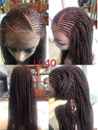 L040 Braided wigs-Jaye Side Part Cornrow - Cute Style Twists Braids 13x5 Braided Lace Wig Glueless Frontal Lace Wig Easy Install