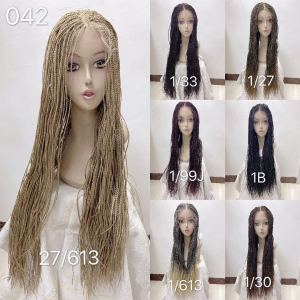 Synthetic fulani cornrow braid lace front wigs higher temperature resistant fiber wig 
