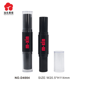 Factory black Cosmetic Private Label Double Side Lipstick Tube Packaging With Transparent Cap